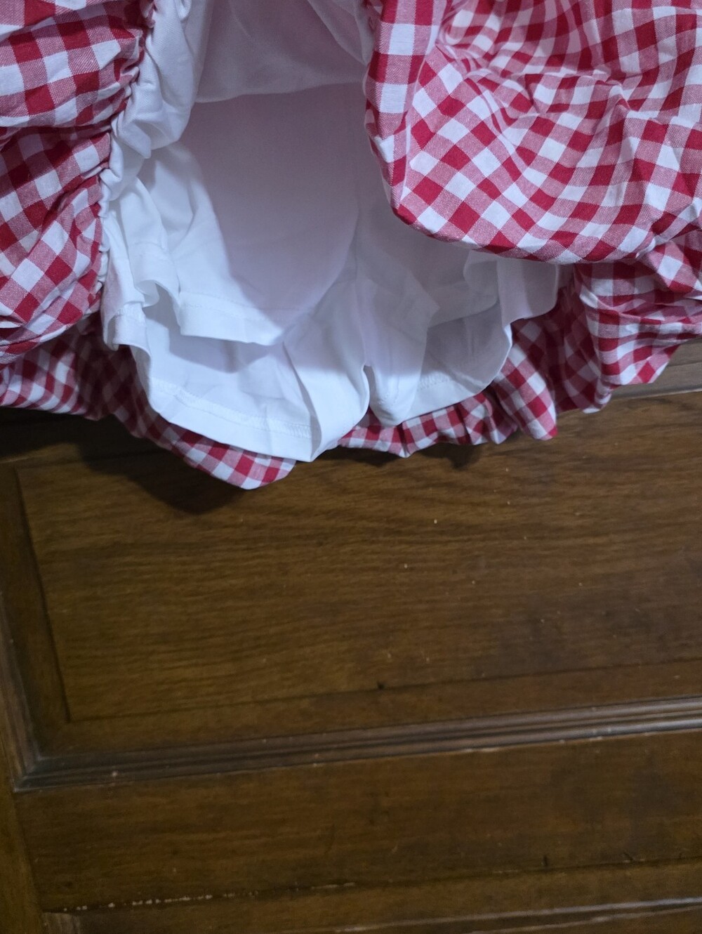 Gingham Bubble Mini Skort Red & White Size S - Picture 9 of 13